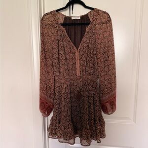 Keen the Label Boho Floral Long-Sleeve Mini Dress